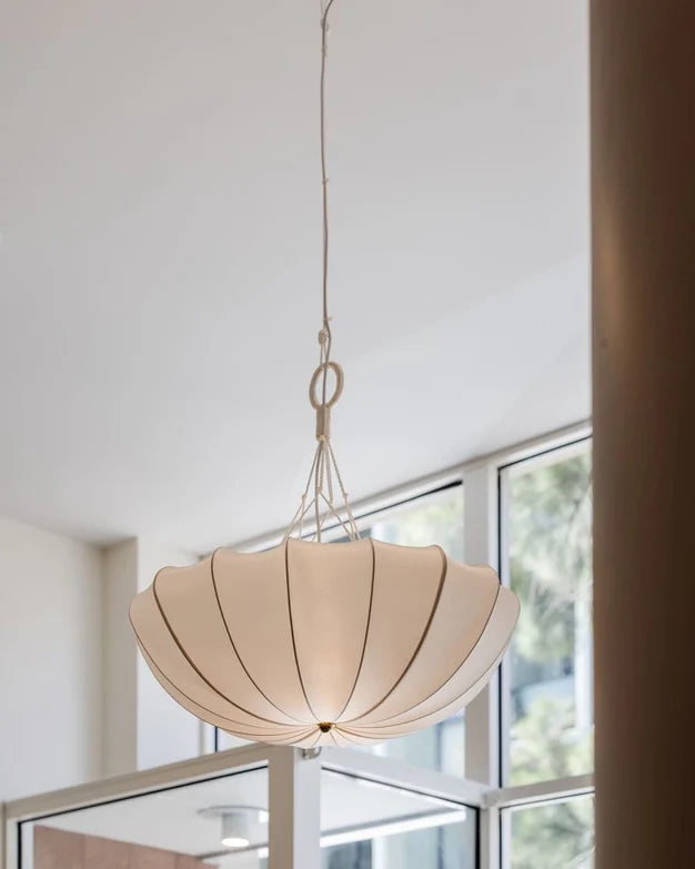 Cream Style White Fabric Lampshade Chandelier
