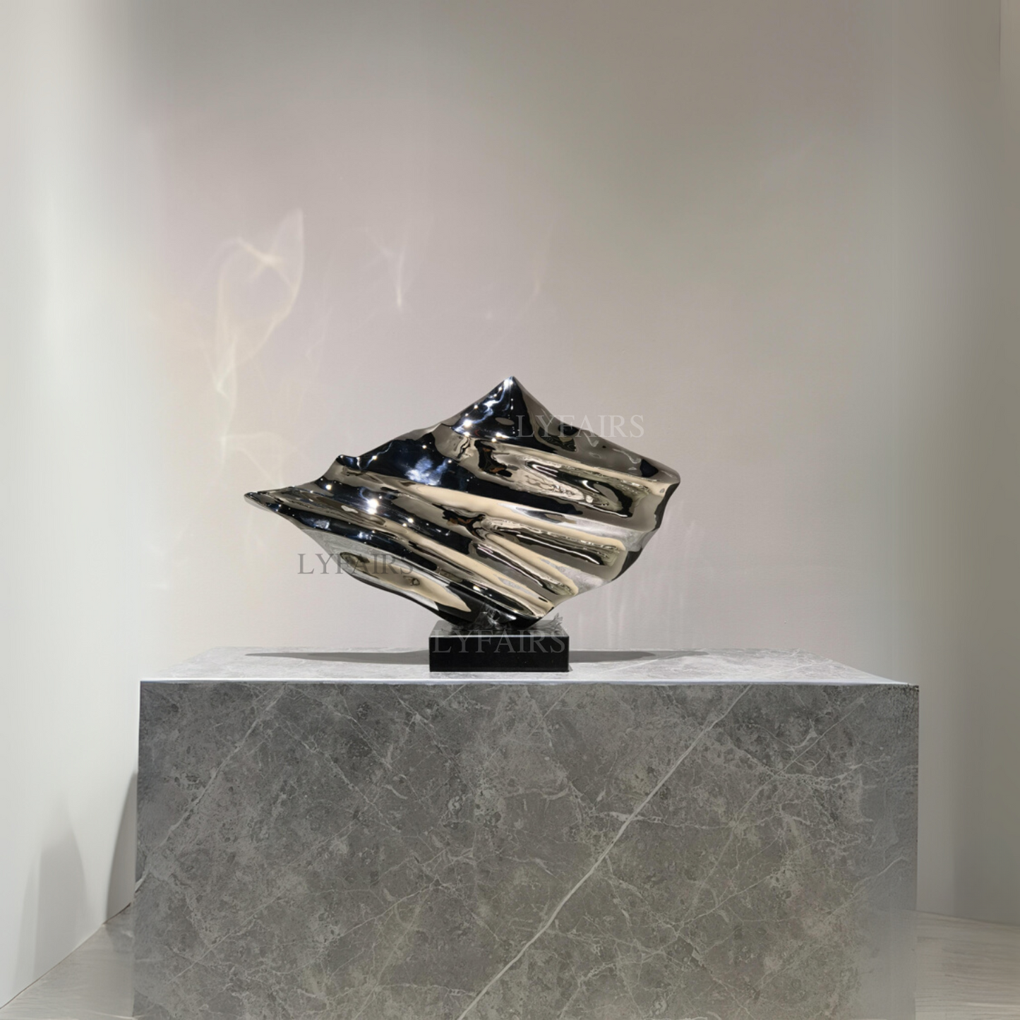 Modern Metallic Wave Abstract Art Sculpture