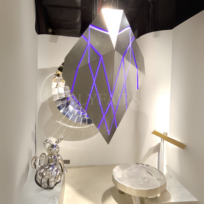 Floating Cyberpunk Stainless Steel Sculpture