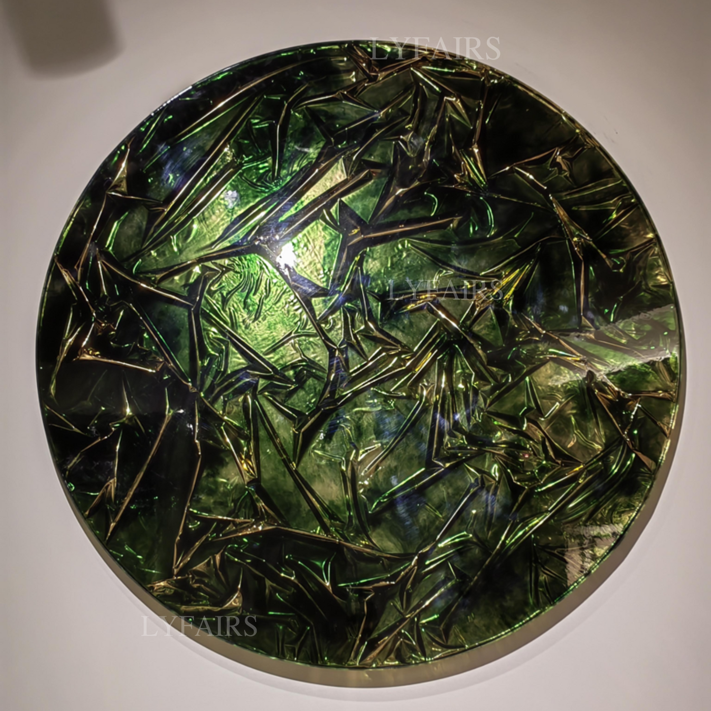 Contemporary Round Resin Wall Decor Art Inspired by Corroded Blood Vessels