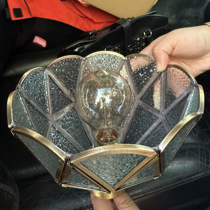 Vintage Tiffany Glass Lampshade Pendant Chandelier