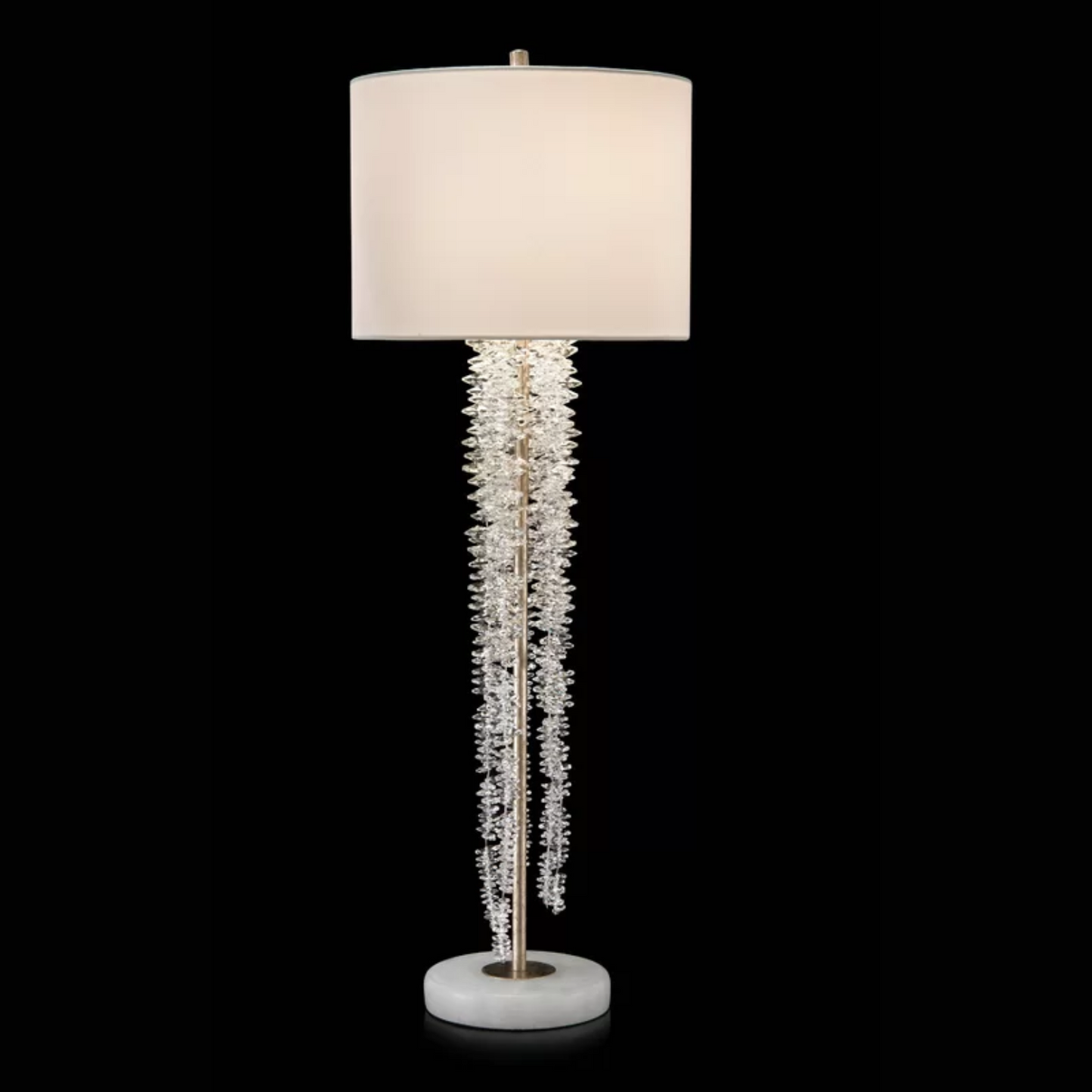 Modern Cascading Crystal Waterfall Table Lamp