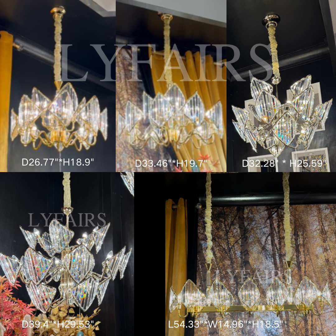 Luxury Multi-Layered Rhombic Crystal Chip Crystal Chandelier Series