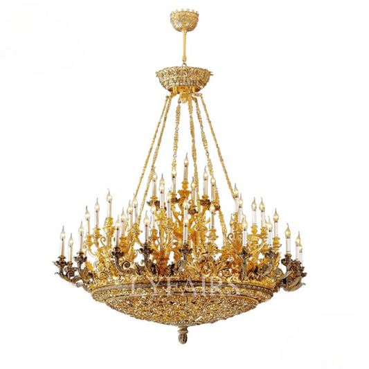 LYFAIRS x FH&Home Luxury Modern Baroque Brass Chandelier for Palace/Mansion/Hotel