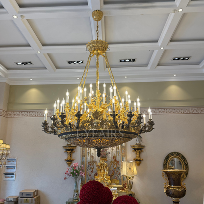 LYFAIRS x FH&Home Luxury Modern Baroque Brass Chandelier for Palace/Mansion/Hotel