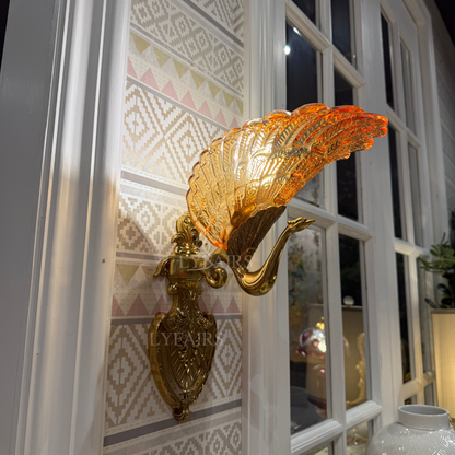 LYFAIRS x FH&Home Vintage Brass Peacock Wall Sconce