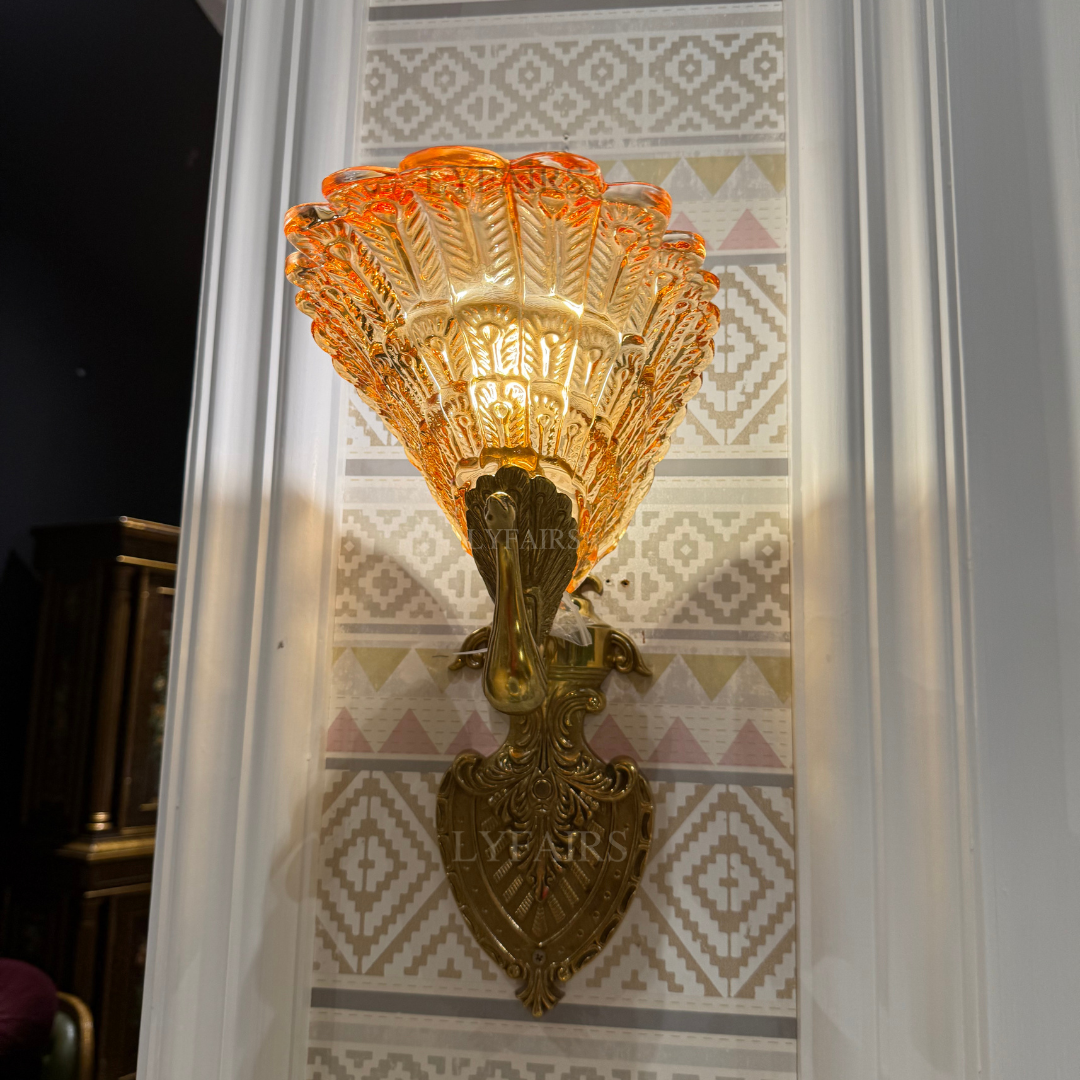 LYFAIRS x FH&Home Vintage Brass Peacock Wall Sconce