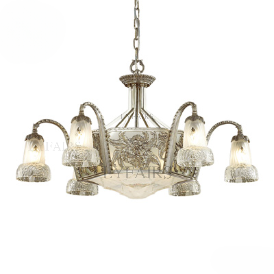 LYFAIRS x FH&Home Delicate Antique Silver Blossom Chandelier
