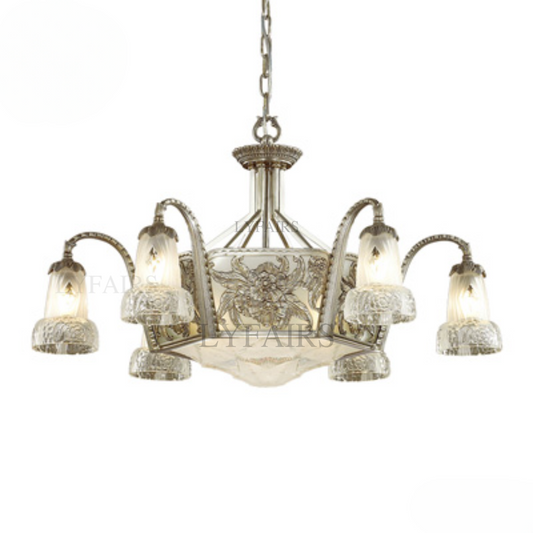 LYFAIRS x FH&Home Delicate Antique Silver Blossom Chandelier