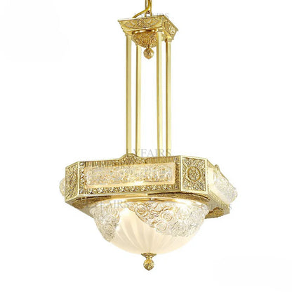 LYFAIRS x FH&Home Byzantine Style Carved Glass Chandelier