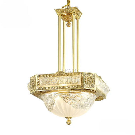 LYFAIRS x FH&Home Byzantine Style Carved Glass Chandelier