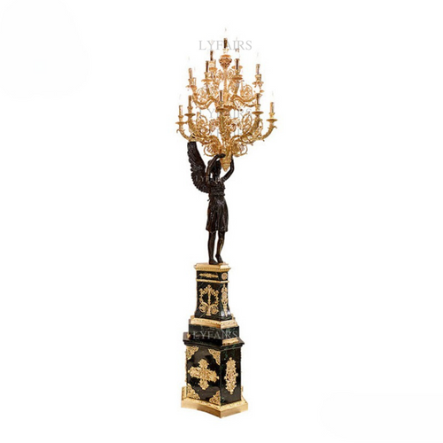 LYFAIRS x FH&Home Ebon Seraph Brass Torch Floor Lamp