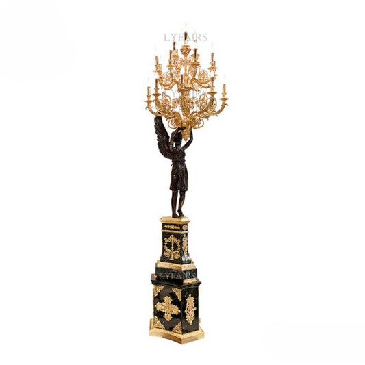 LYFAIRS x FH&Home Ebon Seraph Brass Torch Floor Lamp