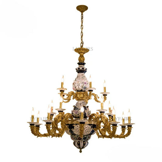 LYFAIRS x FH&Home Exquisite Carved Porcelain Chandelier