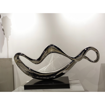 Modern Wavy Stainless Steel Statue