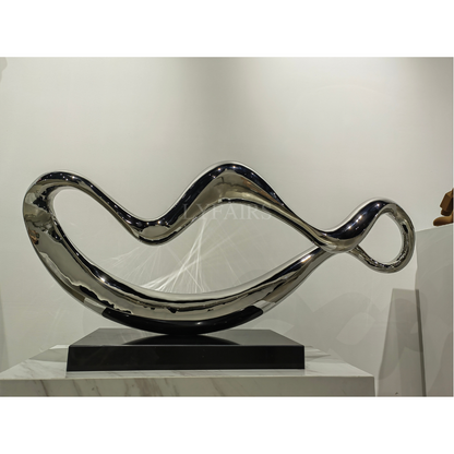 Modern Wavy Stainless Steel Statue