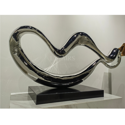 Modern Wavy Stainless Steel Statue