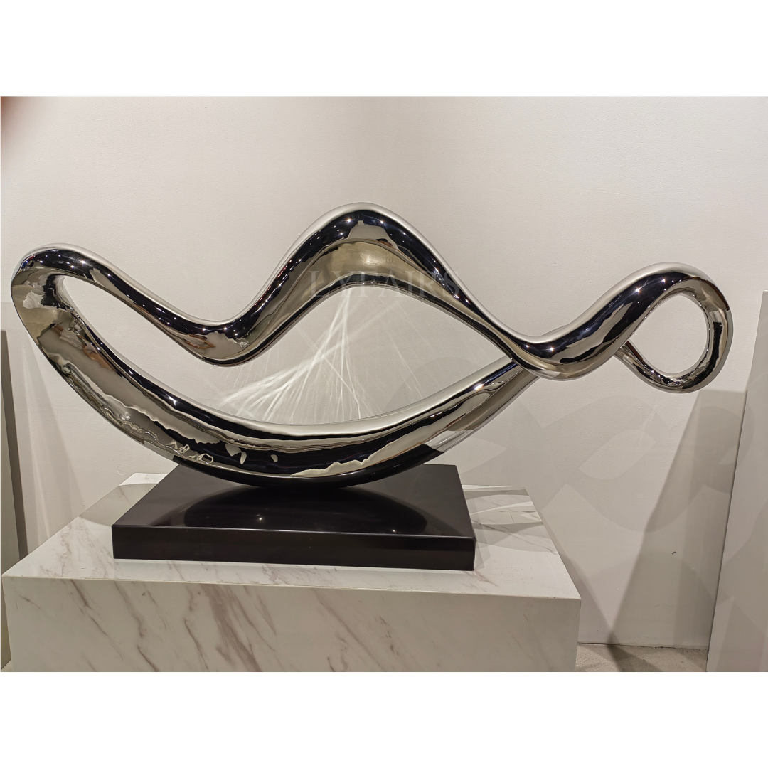 Modern Wavy Stainless Steel Statue