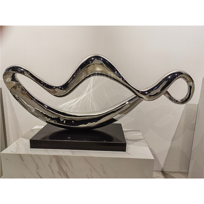 Modern Wavy Stainless Steel Statue