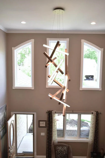 Modern Vertical Geometric Pendant for Staircase/Foyer/High-ceiling