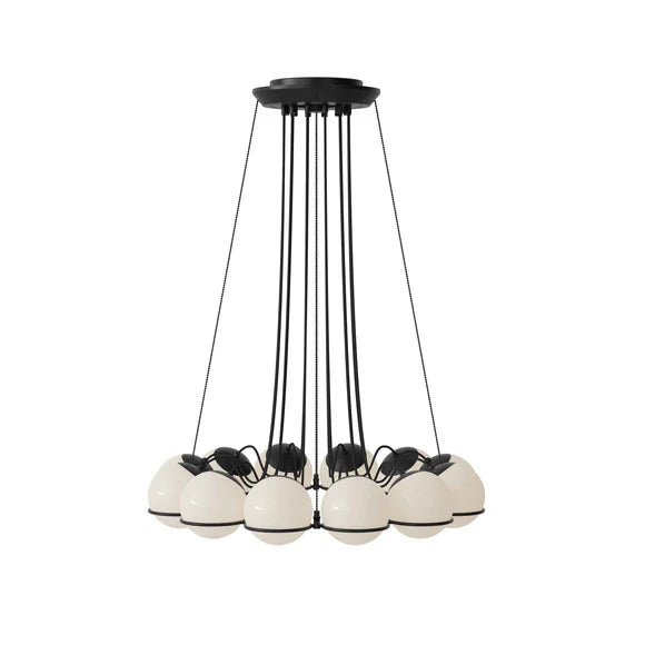 Modern Opal Glass Cluster Chandelier