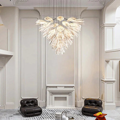 Luxury Art Design Petal-like Clear Glass Chandeliers