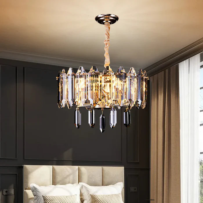 Modern Elegant Transparent Crystal Gold Chandelier Suit for Dining/Living Room