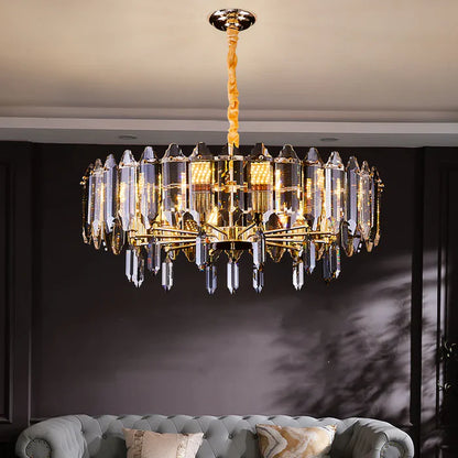 Modern Elegant Transparent Crystal Gold Chandelier Suit for Dining/Living Room