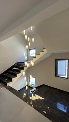 Elegant White Tulip Flower Chandelier For Foyer/ Staircase