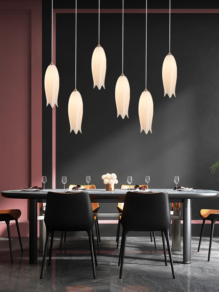 Elegant White Tulip Flower Chandelier For Foyer/ Staircase