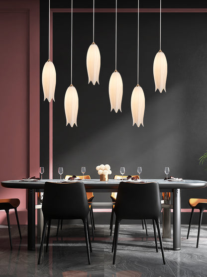 Elegant White Tulip Flower Chandelier For Foyer/ Staircase