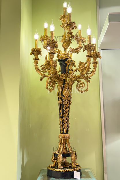 LYFAIRS x FH&Home Baroque Exquisite Brass Carved Vines Table Lamp