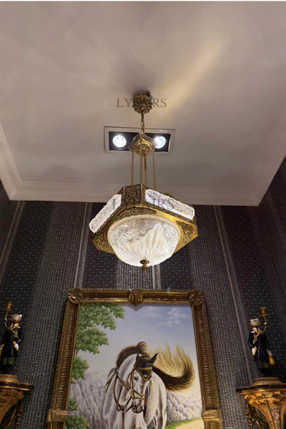 LYFAIRS x FH&Home Byzantine Style Carved Glass Chandelier