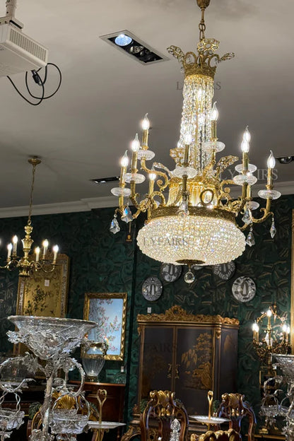 LYFAIRS x FH&Home Baroque Empire Candle Light Crystal Chandelier