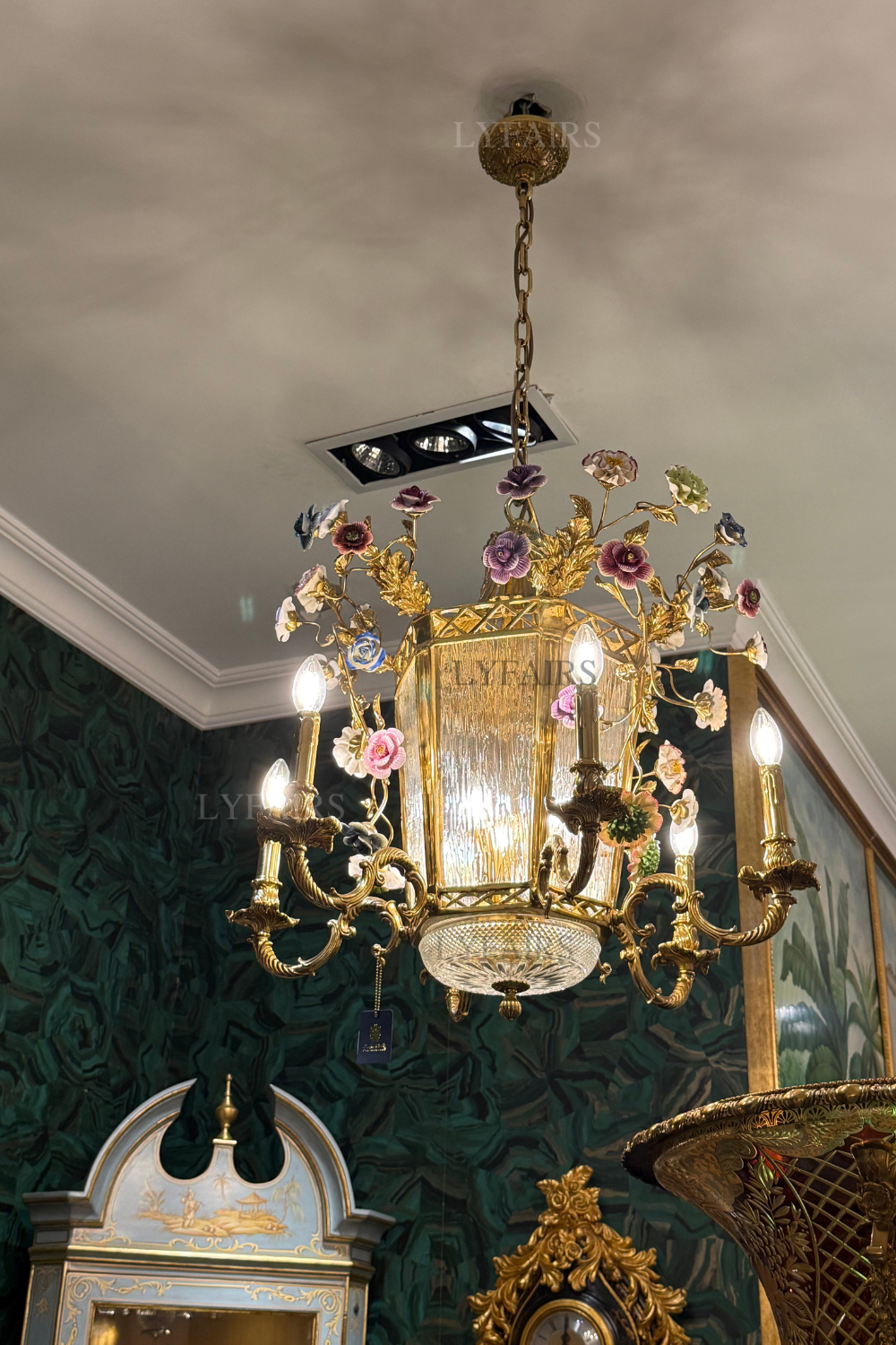 LYFAIRS x FH&Home Baroque Blossom Elegant Glass Chandelier