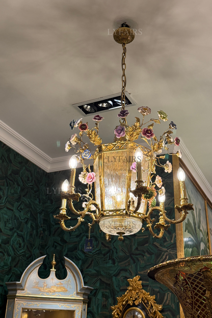 LYFAIRS x FH&Home Baroque Blossom Elegant Glass Chandelier