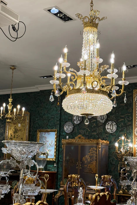 LYFAIRS x FH&Home Baroque Empire Candle Light Crystal Chandelier