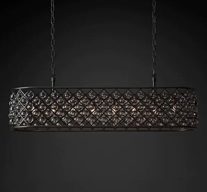 Post-modern Raindrop Crystal Chandelier Rectangle/Round Light Fixture for Living Room/Dining Table