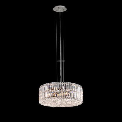 Modern Silver Ceiling Round/Rectangle Crystal Chandelier Set for Living Room/Dining Room/ Bedroom Decorative Light Fixture