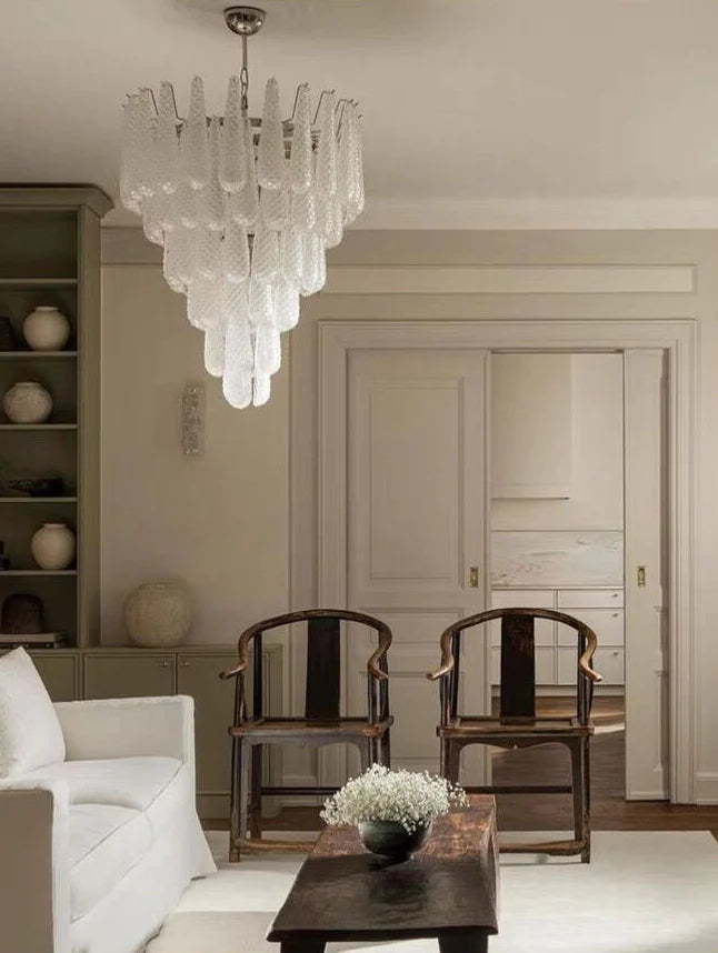 Light Luxury Multi-layered Teardrop Waterfall Chandelier for Living Room/Bedroom