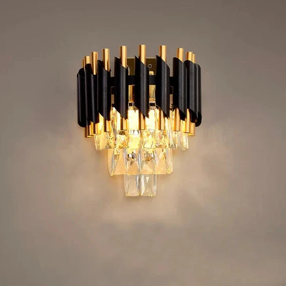 Modern Elegant Tiered Crystal Wall Light for Bedroom/Living Room/Dining Room