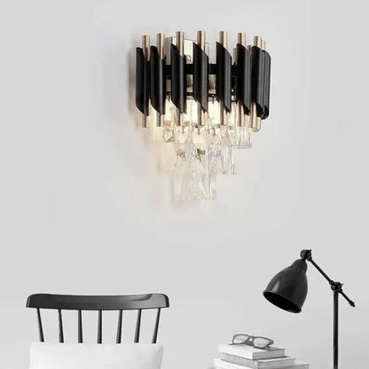 Modern Elegant Tiered Crystal Wall Light for Bedroom/Living Room/Dining Room