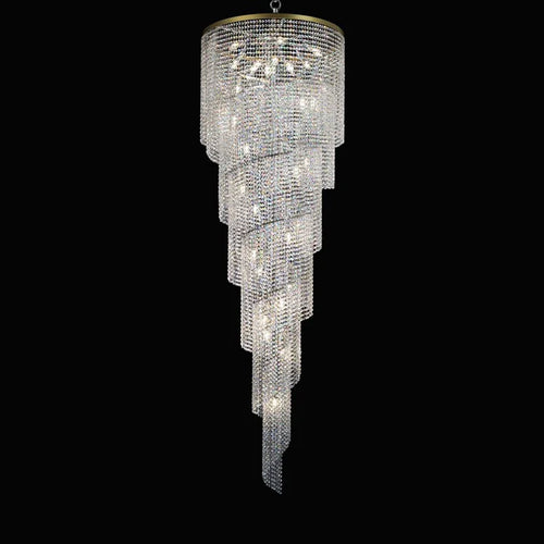 Elegant Long Spiral Tassel  Crystal Chandelier For Living Room Foyer Staircase