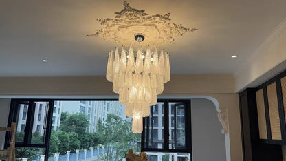 Light Luxury Multi-layered Teardrop Waterfall Chandelier for Living Room/Bedroom