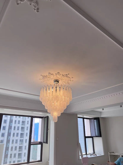 Light Luxury Multi-layered Teardrop Waterfall Chandelier for Living Room/Bedroom