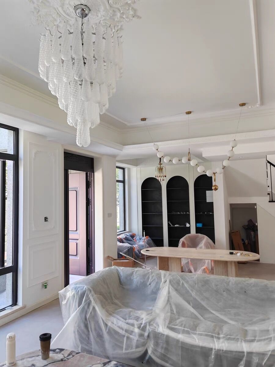 Light Luxury Multi-layered Teardrop Waterfall Chandelier for Living Room/Bedroom