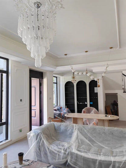 Light Luxury Multi-layered Teardrop Waterfall Chandelier for Living Room/Bedroom