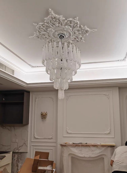 Light Luxury Multi-layered Teardrop Waterfall Chandelier for Living Room/Bedroom