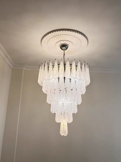Light Luxury Multi-layered Teardrop Waterfall Chandelier for Living Room/Bedroom