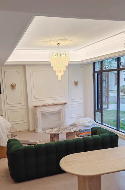 Light Luxury Multi-layered Teardrop Waterfall Chandelier for Living Room/Bedroom